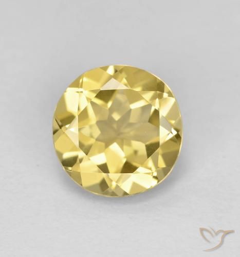 1.92ct 天然 非常に薄いディジョンイエロー ベリル, ラウンド, VVS