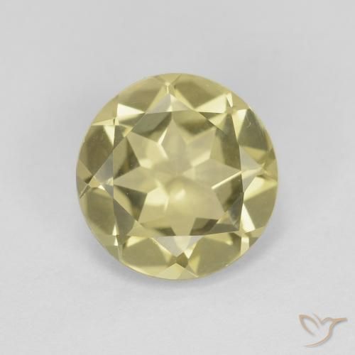 1.70ct 天然 ミディアムイエロー ベリル, ラウンド, VVS