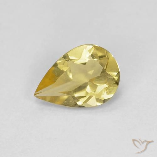 0.52ct 天然 ディジョンイエロー ベリル, 洋梨の形, VS
