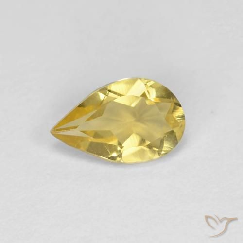 0.69ct 天然 薄いゴールド ベリル, 洋梨の形, VVS