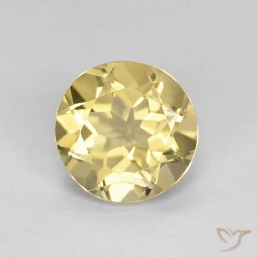 1.93ct 天然 薄いゴールド ベリル, ラウンド, VVS