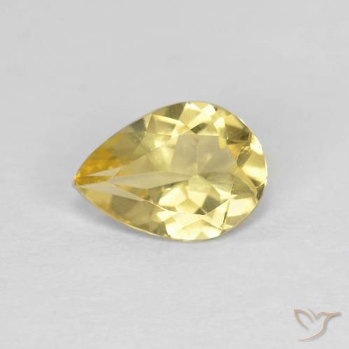 0.81ct 天然 薄いゴールド ベリル, 洋梨の形, VVS