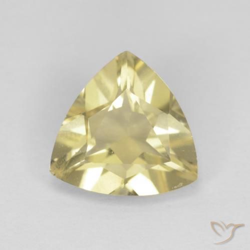 1.30ct 天然 ライトイエロー ベリル, トリリオン, VVS-VS
