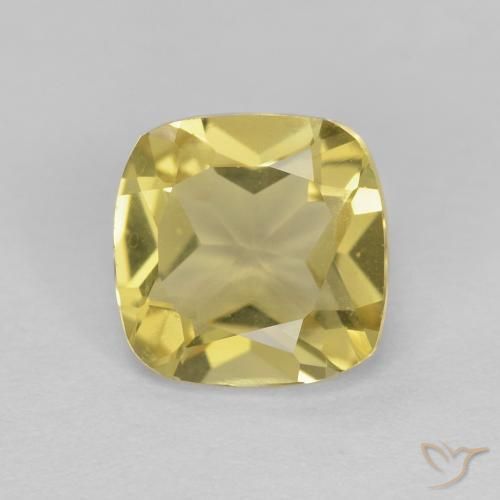 1.36ct 天然 薄いバンブルビーイエロー ベリル, クッション, VVS