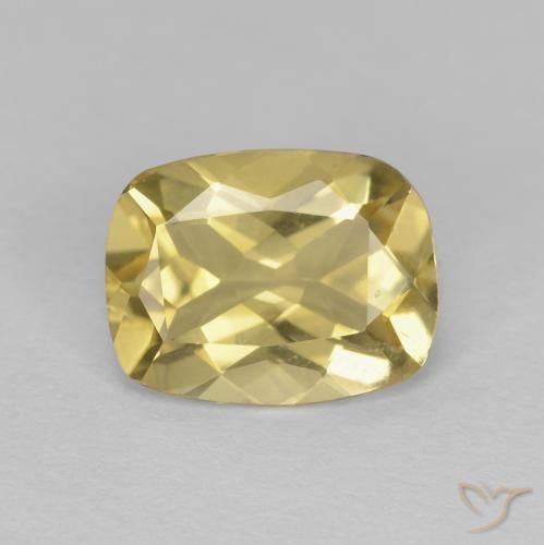 1.60ct 天然 薄いゴールデンイエロー ベリル, クッション, VVS