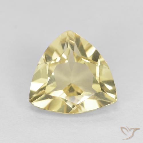 1.45ct 天然 非常に薄いディジョンイエロー ベリル, トリリオン, VVS