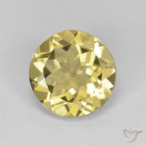 2.20ct 天然 ミディアムイエロー ベリル, ラウンド, VVS-VS