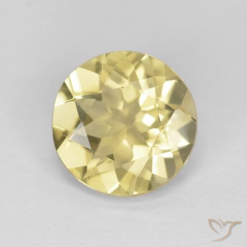 1.98ct 天然 薄いアーシーイエロー ベリル, ラウンド, VVS-VS