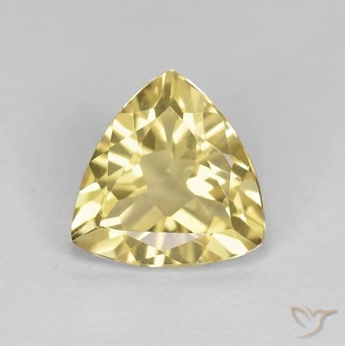 1.83ct 天然 薄いイエロー ベリル, トリリオン, VVS