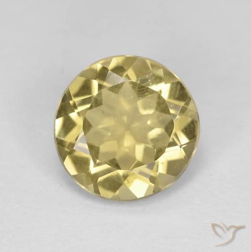1.87ct 天然 ミディアムイエロー ベリル, ラウンド, VS