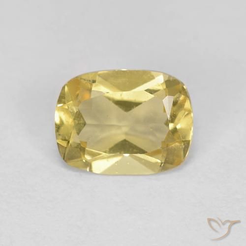1.11ct 天然 薄いイエロー ベリル, クッション, VS
