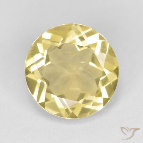 1.65ct 天然 非常に薄いディジョンイエロー ベリル, ラウンド, VVS