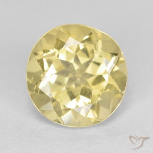 1.89ct 天然 非常に薄いディジョンイエロー ベリル, ラウンド, VVS
