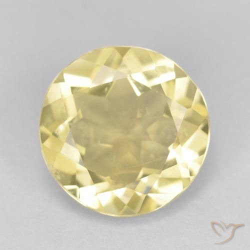 1.72ct 天然 非常に薄いディジョンイエロー ベリル, ラウンド, VVS