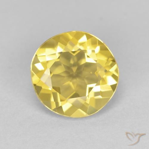 1.26ct 天然 ミディアムイエロー ベリル, ラウンド, VVS