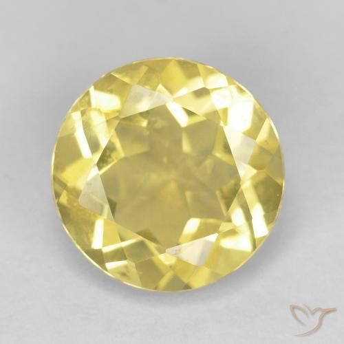 1.69ct 天然 ミディアムイエロー ベリル, ラウンド, VVS