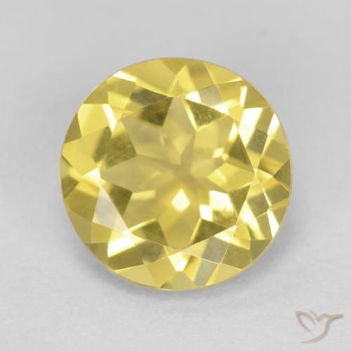 1.59ct 天然 薄いハニーイエロー ベリル, ラウンド, VVS