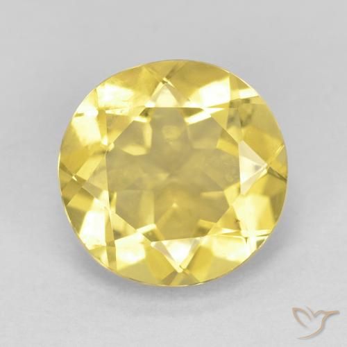 1.58ct 天然 薄いハニーイエロー ベリル, ラウンド, VVS