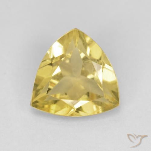 1.38ct 天然 ウォームイエロー ベリル, トリリオン, VVS