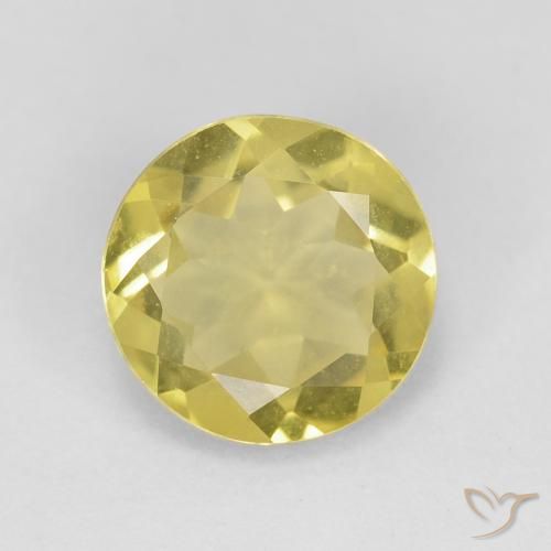1.65ct 天然 ミディアムイエロー ベリル, ラウンド, VVS