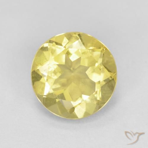 1.64ct 天然 ライトイエロー ベリル, ラウンド, VVS