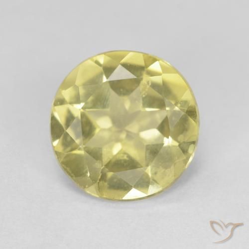 1.48ct 天然 薄いパイナップルイエロー ベリル, ラウンド, VVS