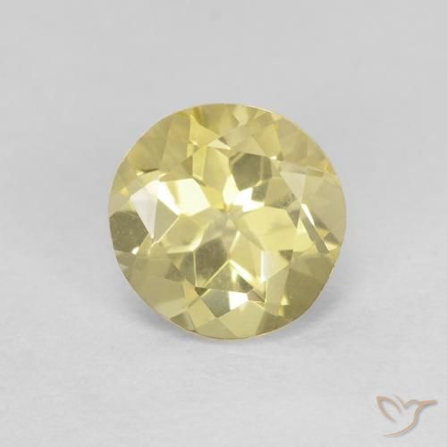 1.35ct 天然 ライトイエロー ベリル, ラウンド, VVS
