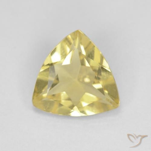 1.05ct 天然 ミディアムイエロー ベリル, トリリオン, VVS