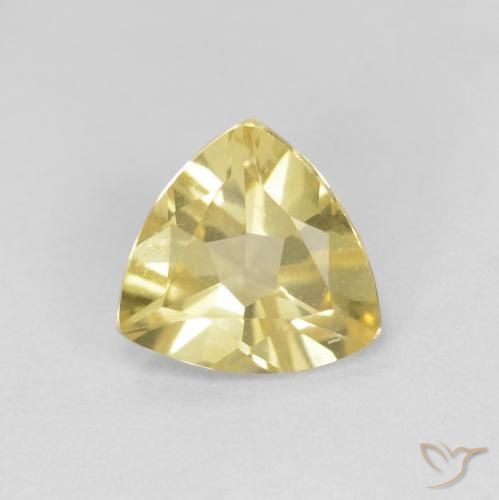 1.03ct 天然 薄いゴールデンイエロー ベリル, トリリオン, VVS