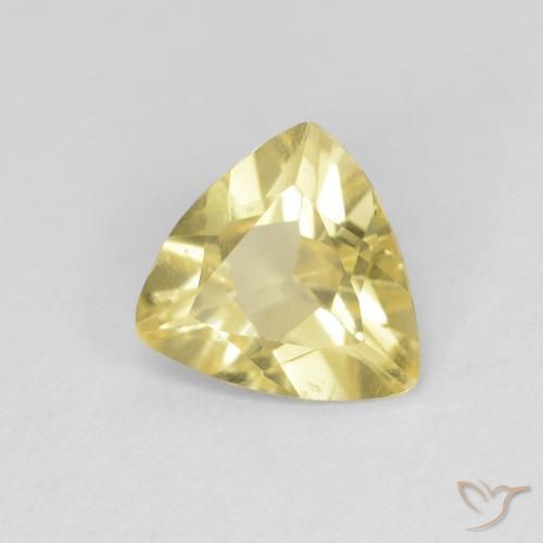 0.88カラットの天然Medium Light-Yellowベリル、トリリオン、VVS