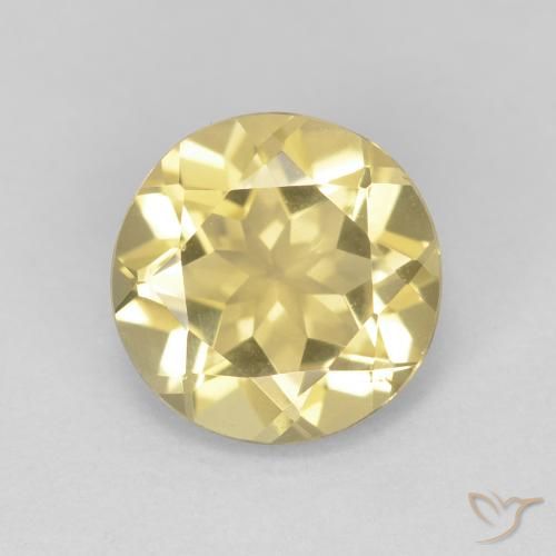 1.72ct 天然 ライトイエロー ベリル, ラウンド, VVS