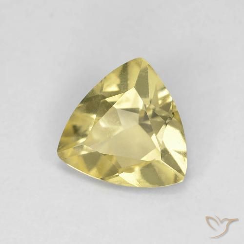 0.86ct 天然 薄いラグナイエロー ベリル, トリリオン, VVS