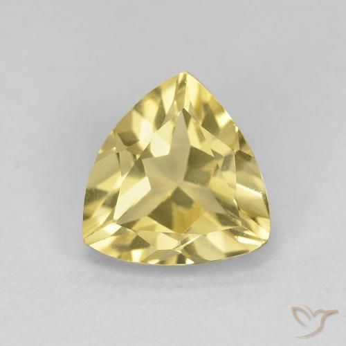 1.32ct 天然 薄いゴールデンイエロー ベリル, トリリオン, VVS