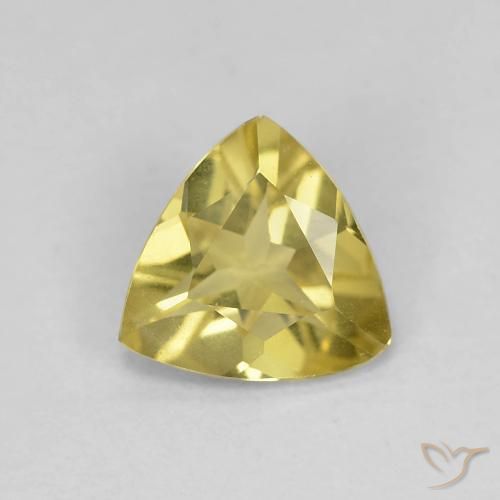 0.81ct 天然 薄いゴールデンイエロー ベリル, トリリオン, VVS