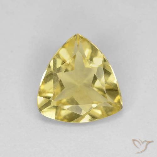 1.05ct 天然 薄いゴールデンイエロー ベリル, トリリオン, VVS