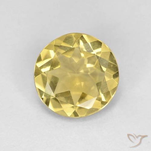 1.60ct 天然 Medium Light-Yellow ベリル, ラウンド, VVS