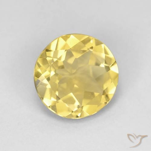 1.60カラットの天然Medium Light-Yellowベリル、ラウンド、VVS