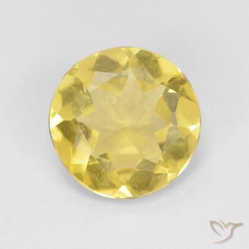 1.47ct 天然 薄いイエロー ベリル, ラウンド, VVS