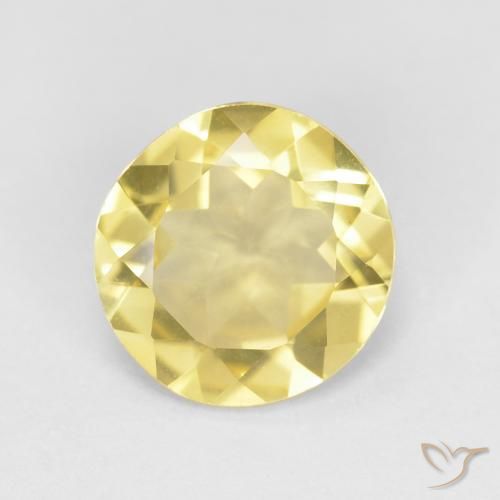 1.50ct 天然 ライトイエロー ベリル, ラウンド, VVS