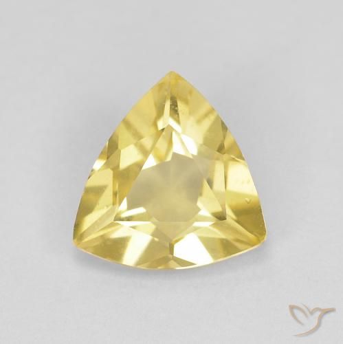 0.76ct 天然 メロウイエロー ベリル, トリリオン, VVS-VS