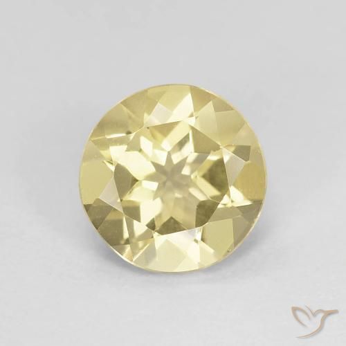 1.15ct 天然 薄いアーシーイエロー ベリル, ラウンド, VVS