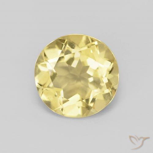 1.71ct 天然 薄いアーシーイエロー ベリル, ラウンド, VVS