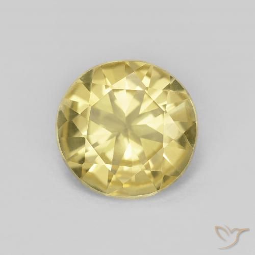 1.32ct 天然 ライトイエロー ベリル, ラウンド, VVS