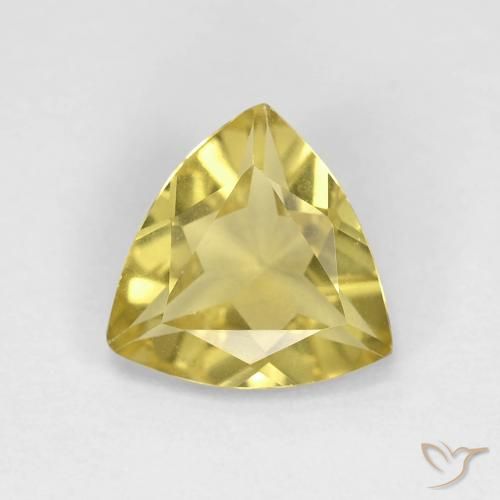 1.21ct 天然 薄いゴールデンイエロー ベリル, トリリオン, VVS