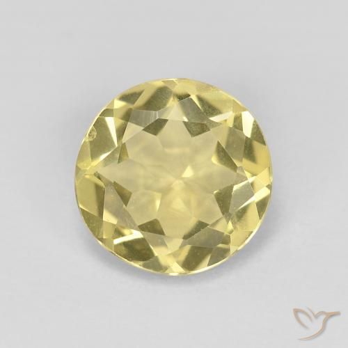1.53ct 天然 ライトイエロー ベリル, ラウンド, VVS