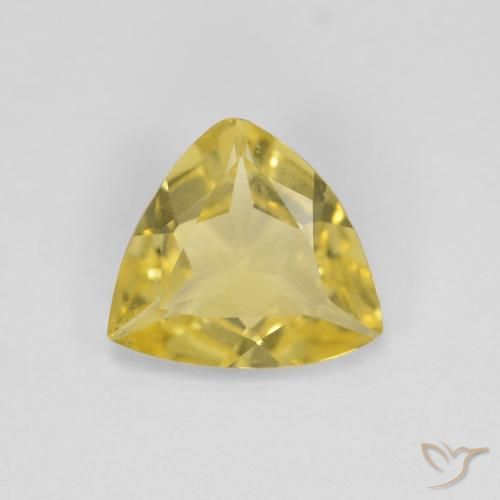 0.98ct 天然 薄いゴールデンイエロー ベリル, トリリオン, VVS