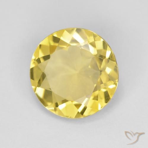 1.94カラットの天然Medium Light-Yellowベリル、ラウンド、VVS
