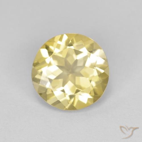 1.55ct 天然 薄いゴールデンイエロー ベリル, ラウンド, VVS