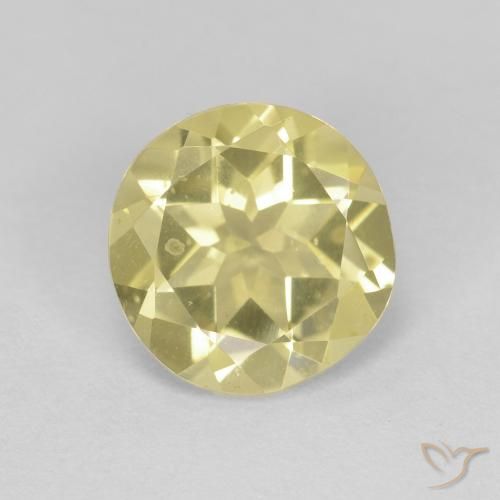 1.60ct 天然 薄いアーシーイエロー ベリル, ラウンド, VVS-VS