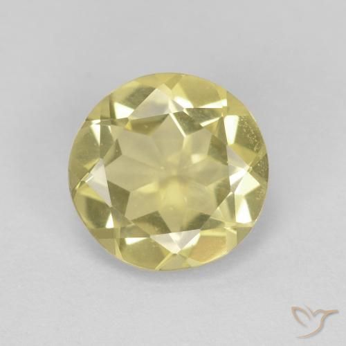 1.62ct 天然 薄いアーシーイエロー ベリル, ラウンド, VVS-VS